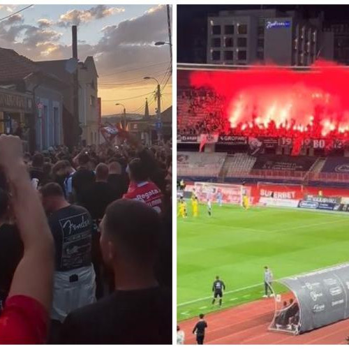 Atmosferă tensionată între suporteri înainte de meciul Universitatea Cluj versus Dinamo București