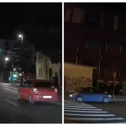 șofer de VW Beetle, ignorând semaforul roșu în Piața Cipariu