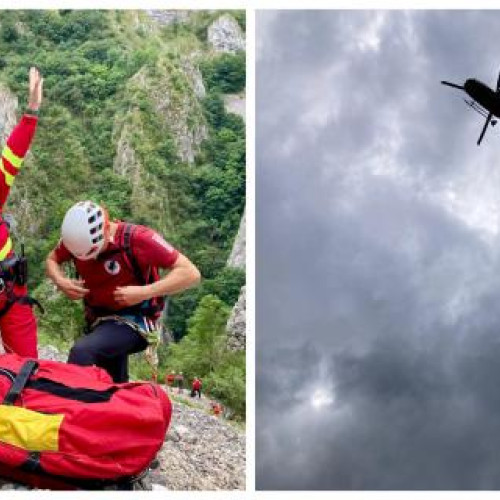 Operatiune de salvare dramatica in Cheile Turzii: un tanar lovit de o roca a fost salvat cu elicopterul