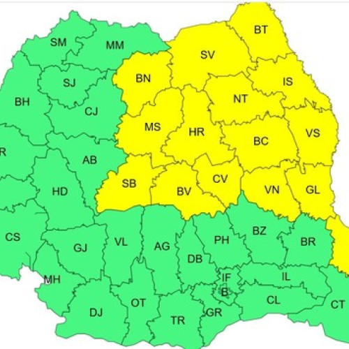 Cincisprezece județe din România, sub atenționare de vânt puternic