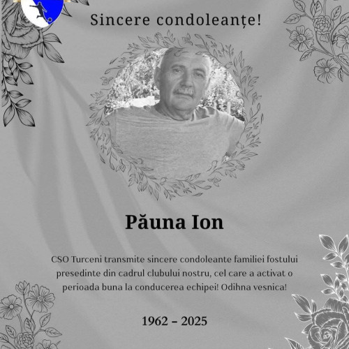 pierdere in comunitatea sportiva din turceni: a murit ion pauna