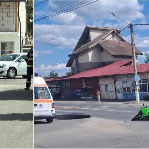 Accident rutier în Horezu: motociclist rănit după un impact cu autoturismul