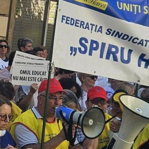 Proteste ale cadrelor didactice din învățământul preuniversitar în fața Ministerului Educației