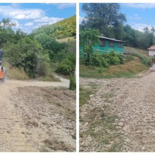Lucrări de întreținere pe drumul județean DJ 108F din Bobalna, recent preluat de CJ Cluj