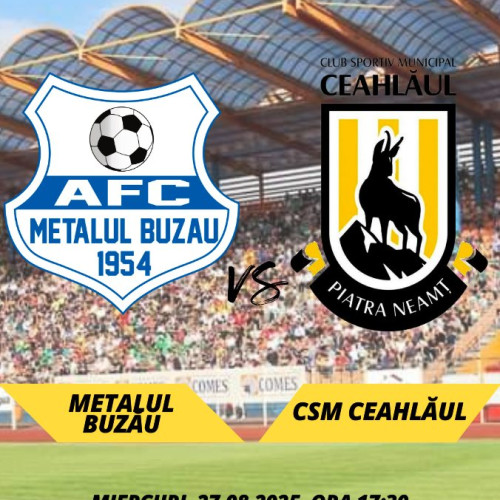 CSM Ceahlăul Piatra Neamț joacă miercuri un meci important în faza play-off a Cupei României, în deplasare, împotriva echipei Metalul Buzău. Partida începe de la ora 17:30 și poate fi o șansă pentru formația din Piatra Neamț de a se califica în grupe, considerând importanța financiară și dorința de a recâștiga încrederea suporterilor după un meci dificil în campionat.