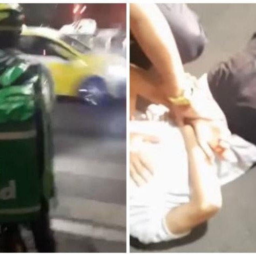 Tânăr român a atacat un livrator în centru capitalei, surprins de propriul agresor