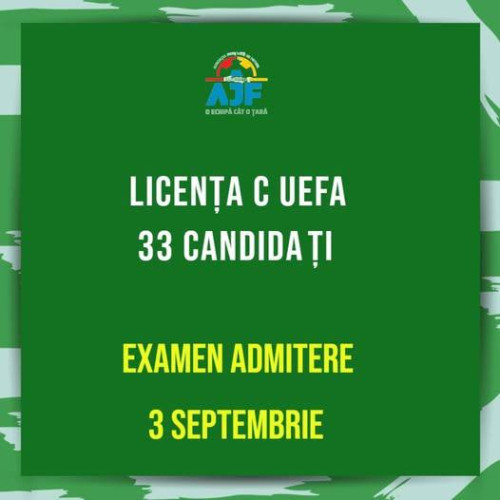 examen pentru cursul de licență UEFA în Dâmbovița: 33 de candidați pentru 25 de locuri disponibile