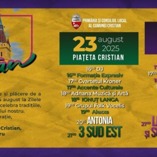 Zilele comunei Cristian 2025 aduc muzică și tradiție în centrul localității