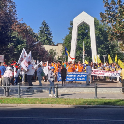 Protest anti-austeritate la Galați: revendicări pentru salarii și pensii echitabile