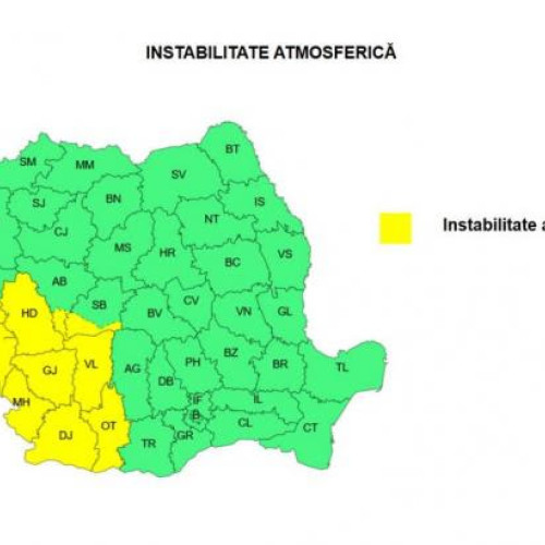 Meteorologii emit avertizări de cod galben pentru furtuni și caniculă în mai multe zone ale țării