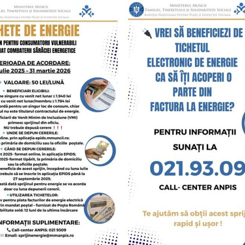 Ajutor lunar de 50 lei pentru facturile la energie, anunțat de Primăria Fieni