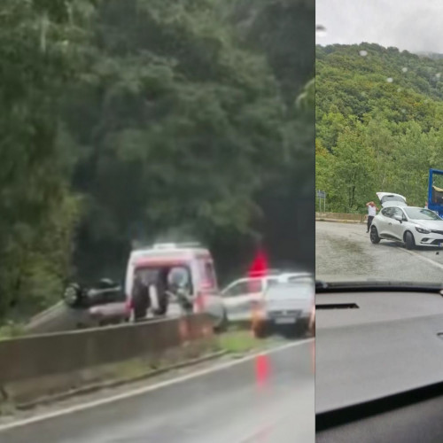 Defileul Jiului: doua accidente rutiere intr-o ora, in ploaie