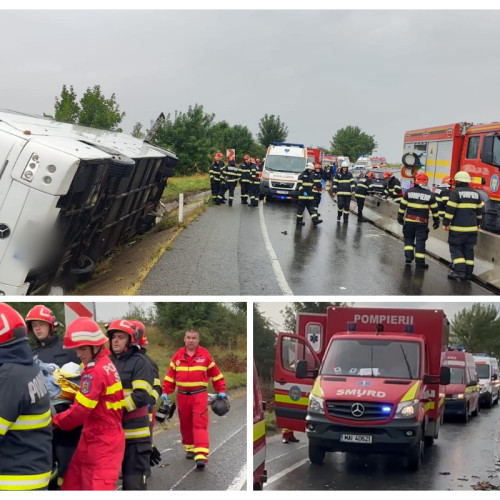 Accident grav cu autocar în județul Cluj: un pasager decedat și mai mulți răniți