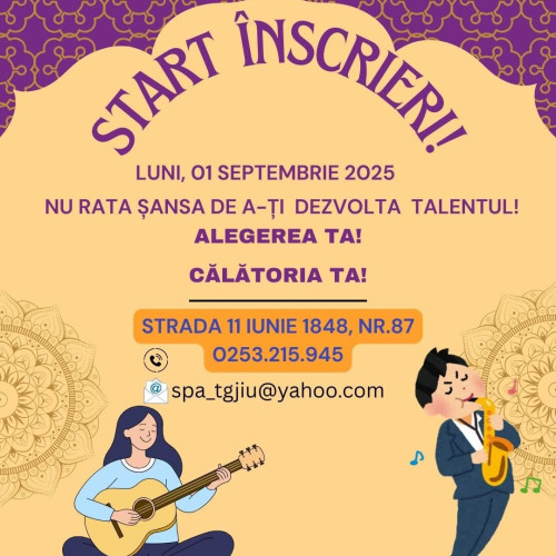 Școala Populară de Arte din Târgu Jiu își deschide porțile începând cu 1 septembrie 2025