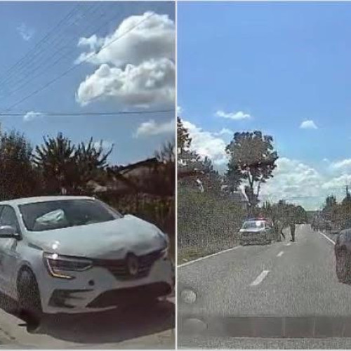 Accident rutier în Lădești pe DJ65C cu instalație GPL la un vehicul