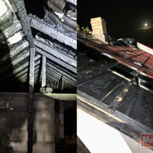 Incendiul din Prăjeni: acoperișul unei case a fost cuprins de flăcări