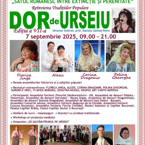 Festivalul național de reînviere a tradițiilor populare „Dor de Urseiu” se desfășoară în Urseiu