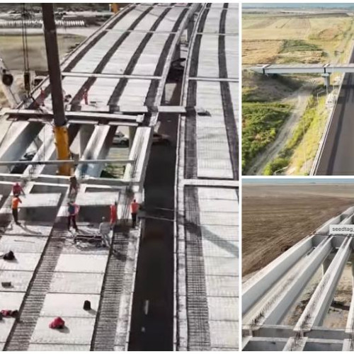 Șantierul autostrăzii A7 pe tronsonul Focșani – Bacău, în plină desfășurare