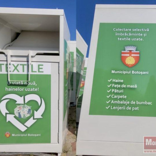 Containerele pentru colectarea materialelor textile, instalate în Botoșani cu sprijinul Urban Serv