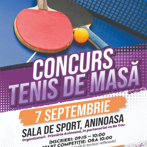 Aninoasa organizează turneu de tenis de masă pentru comunitate