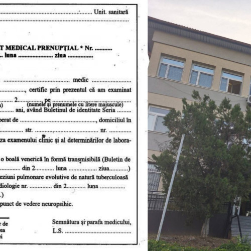 Cupluri pot obține certificatul medical prenupțial la Spitalul Județean de Urgență Târgu Jiu