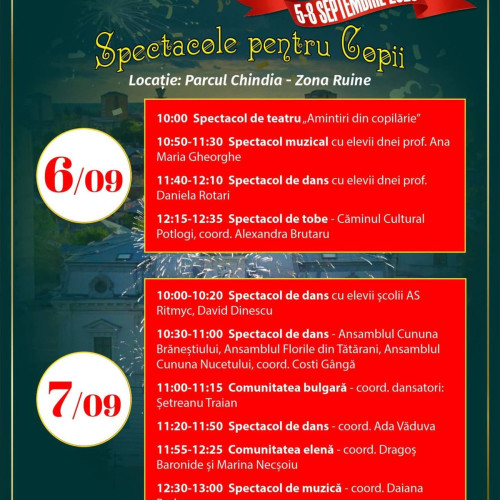 Zilele Cetății aduc bucurie copiilor în Parcul Chindiei