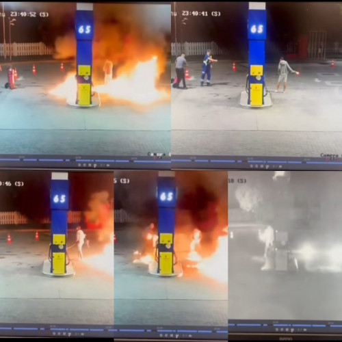 Incendiu într-o benzinărie din Făget, județul Timiș: un bărbat sub influența alcoolului aruncă combustibil aprins asupra unui angajat