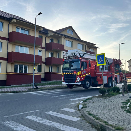 Pompierii din Botoşani salvează pisică blocată pe acoperișul unui bloc din ANL Cișmea