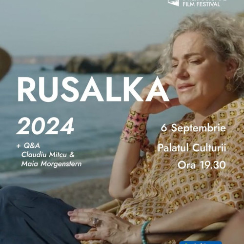 Maia Morgenstern și Claudiu Mitcu la sesiune de întrebări pentru public, despre filmul Rusalka (2024)