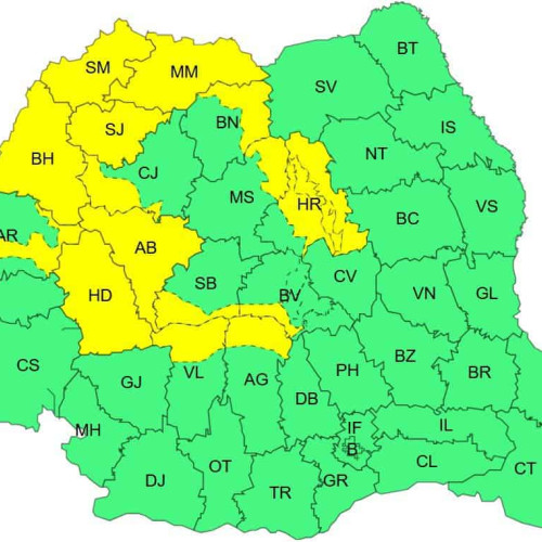 ANM anunță cod galben pentru instabilitate atmosferică în Transilvania, Crișana și Maramureș