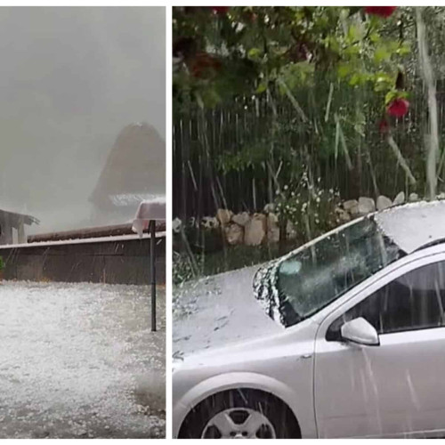 Ploaie cu grindină în Ghioncani, Alba