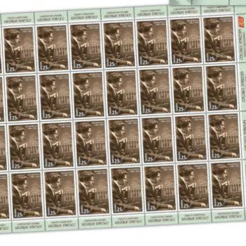 Romfilatelia lansează emisiune filatelică dedicată lui George Enescu la 70 de ani de la trecerea în eternitate
