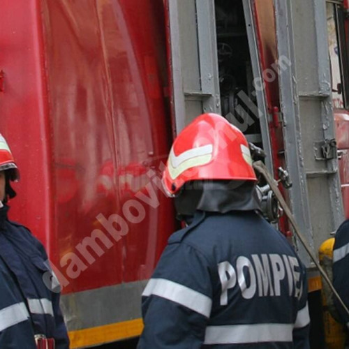 Incendiu într-o anexă gospodărească din Cobia, Dâmbovița, afectând garajul auto și vegetația uscată