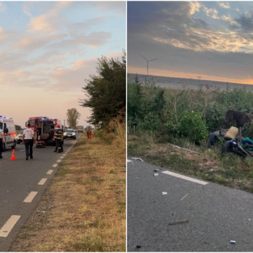 Accident pe DJ 255 în Galați: o femeie de 71 de ani a murit, trei răniți după coliziunea dintre o autospecială de poliție și o căruță