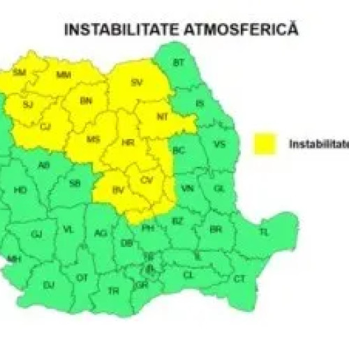 România intră azi sub cod galben de vreme severă