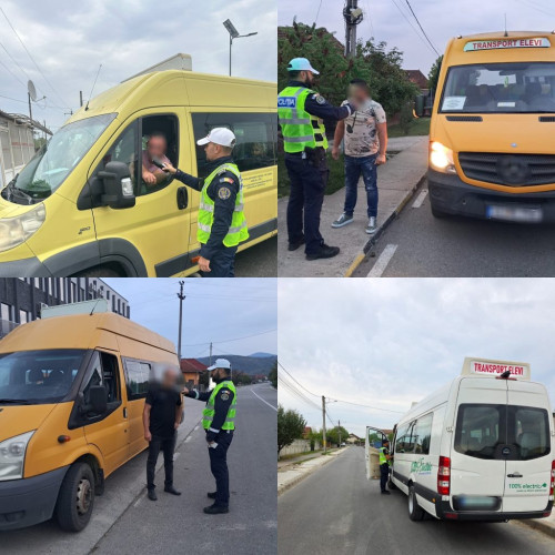 Polițiștii din Gorj verifică legalitatea transportului elevilor la început de nou an școlar