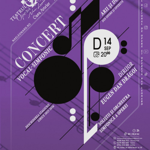 Stagiune lirică deschide Galați cu un concert vocal-simfonic