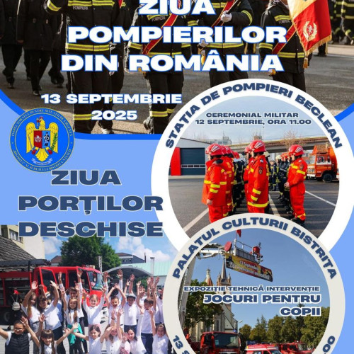 Ziua pompierilor la Beclean: ceremonial, expoziții și porți deschise