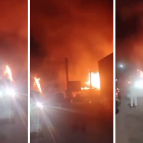 Video Brutărie în flăcări, în județul Gorj. Pericol de extindere la casele din zonă