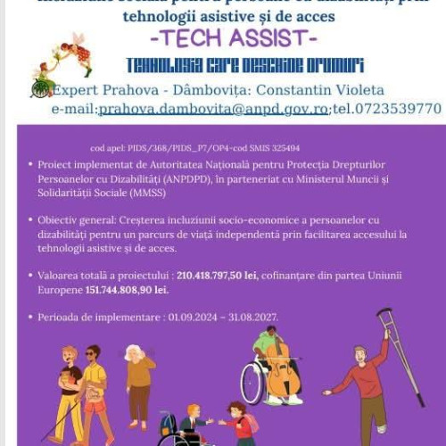 Persoanele cu dizabilități pot accesa vouchere de până la 40.000 lei prin programul TECH ASSIST