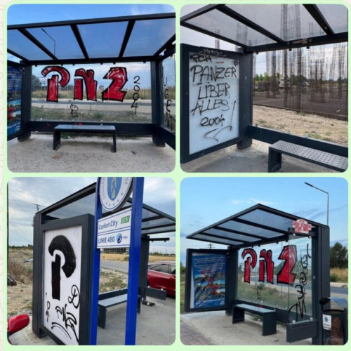 Grup de tineri prinși pentru vandalizarea stațiilor de autobuz din Popești-Leordeni