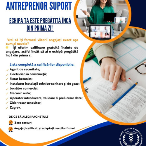 Programul „Antreprenor Suport” oferă calificare gratuită pentru viitorii angajați din Dâmbovița
