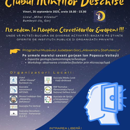 Muzeul Județean Gorj participă la Noaptea Cercetătorilor Europeni pentru prima dată