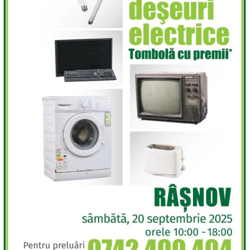 Campanie de colectare a deșeurilor electrice, organizată la Râșnov pe 20 septembrie