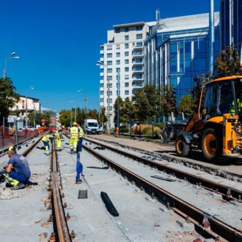 Lucrările la linia de tramvai de pe Bulevardul Expoziției avansează rapid