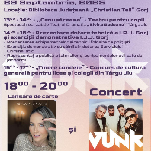 Octavia Geamănu lansează cartea „Gânduri bune” la Târgu Jiu