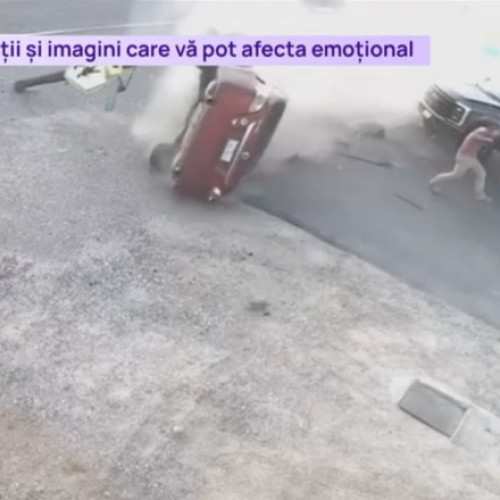 Un șofer scapă la limită dintr-un accident spectaculos într-o benzinărie din Nebraska