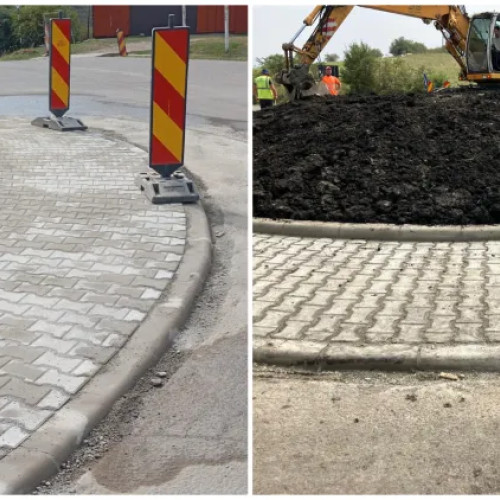 Finalizat sens giratoriu pentru fluidizarea traficului în zona Cheile Turzii