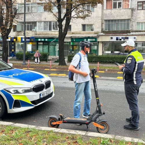 Acțiune a polițiștilor vrânceni pentru siguranța bicicliștilor și trotinetiștilor