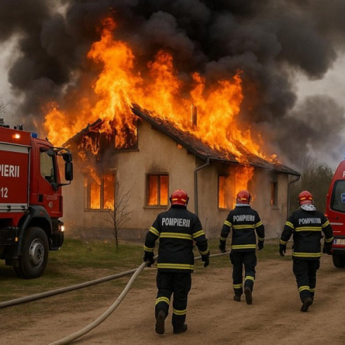 Incendiu puternic la o casă din zona 3 Insule din Arad